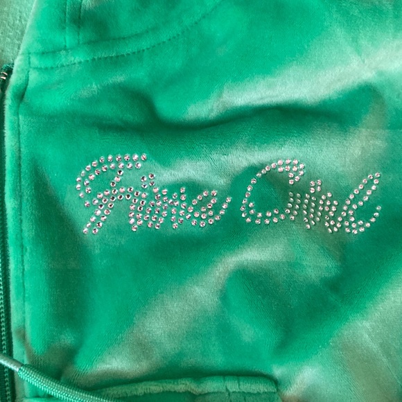 Fine Girl Green Velour Tracksuit - Picture 4 of 5